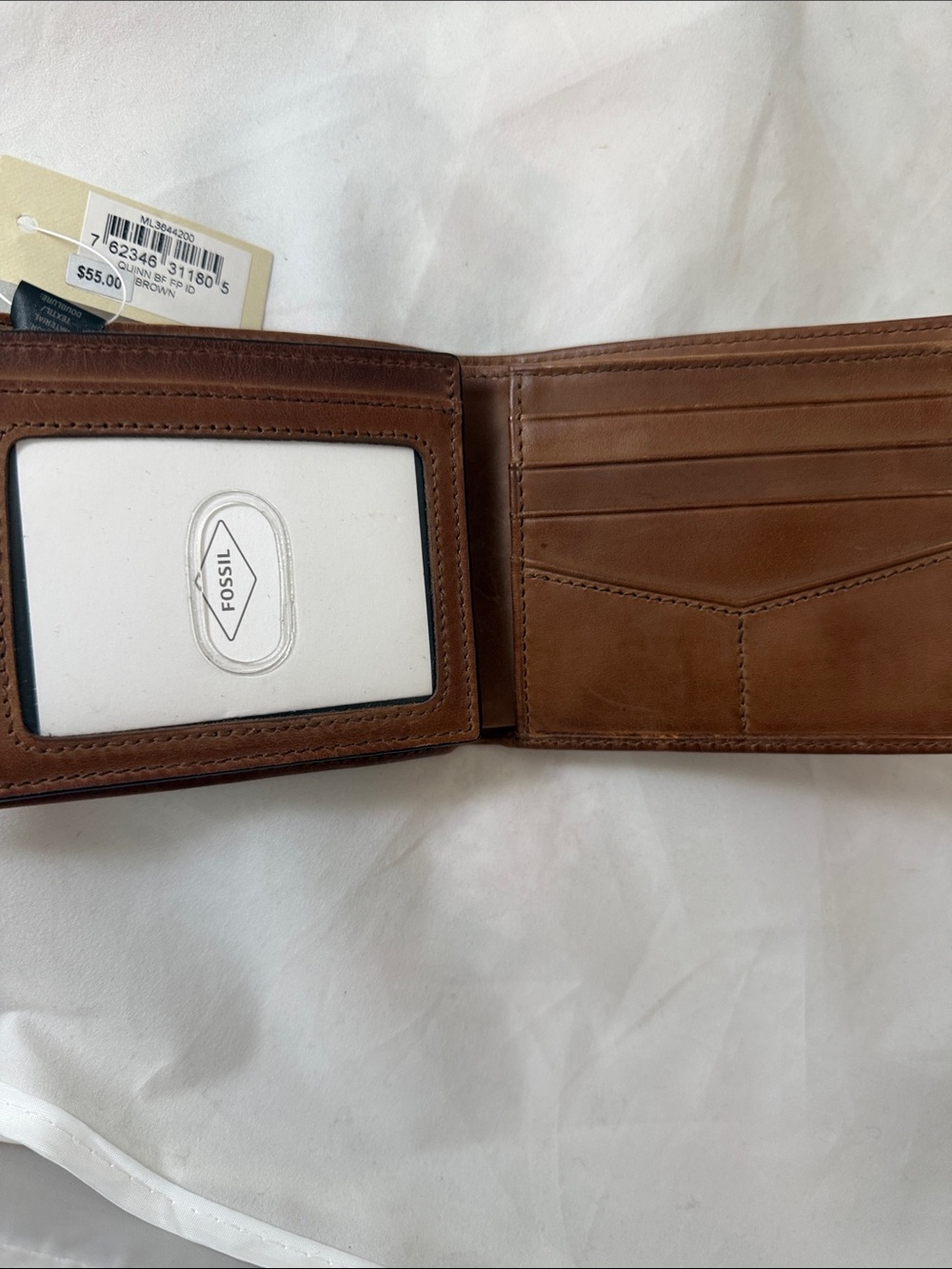 Fossil Brown Leather Wallet with Black Accent - Picture 4 of 7